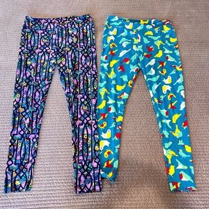 2-pack womens Lularoe Tall & Curvy size leggings. VGUC